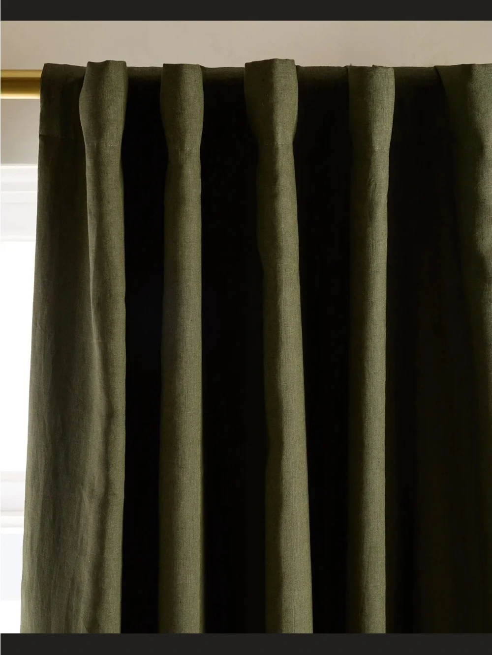 Quince European Linen Curtain Single Panel Room Darkening 48x108
